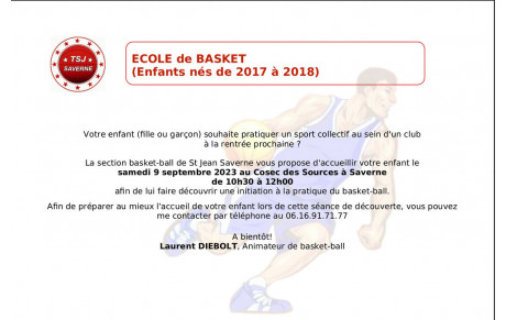 ECOLE DE BASKET (Enfants 2017-2018)